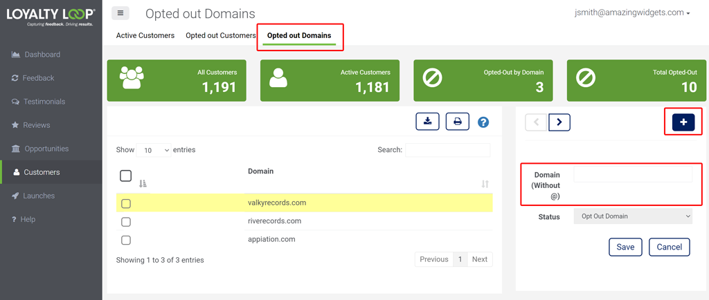LoyaltyLoop Preemptive Opt-Out Domains