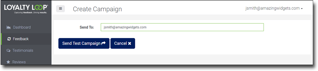 LoyaltyLoop Send Test Campaign